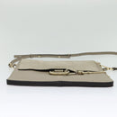 Chloe Fay Shoulder Bag Suede Leather Gold Gray Auth gh269-5