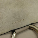 Chloe Fay Shoulder Bag Suede Leather Gold Beige Auth gh270-14