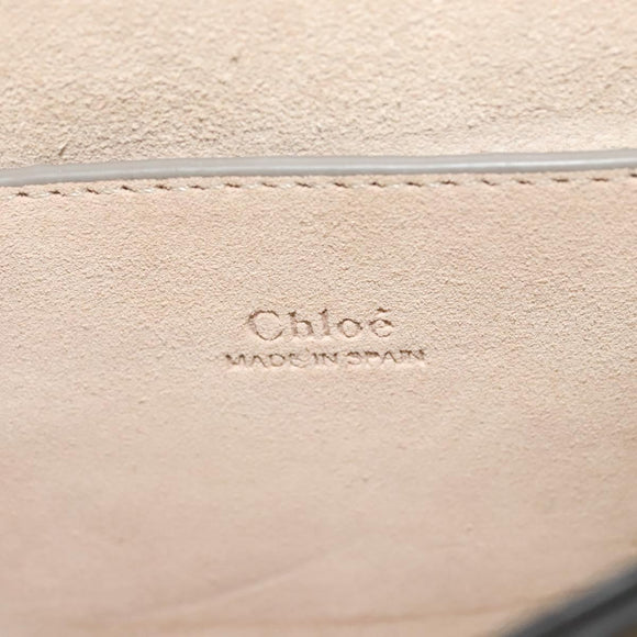 Chloe Fay Shoulder Bag Suede Leather Gold Beige Auth gh270
