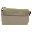 Chloe Fay Shoulder Bag Suede Leather Gold Beige Auth gh270-3