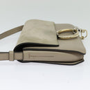 Chloe Fay Shoulder Bag Suede Leather Gold Beige Auth gh270-4