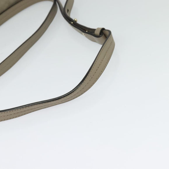 Chloe Fay Shoulder Bag Suede Leather Gold Beige Auth gh270