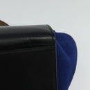 CELINE Trapeze Hand Bag Leather 2way Beige Gold blue Auth gh271-13