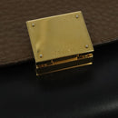 CELINE Trapeze Hand Bag Leather 2way Beige Gold blue Auth gh271-14