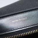 CELINE Trapeze Hand Bag Leather 2way Beige Gold blue Auth gh271-17