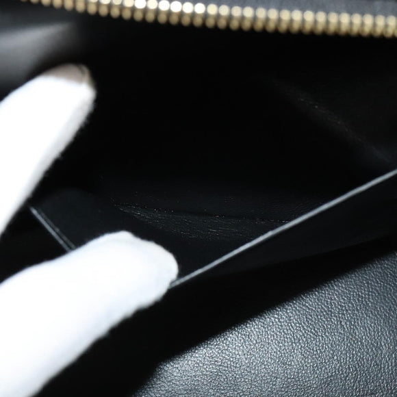 CELINE Trapeze Hand Bag Leather 2way Beige Gold blue Auth gh271