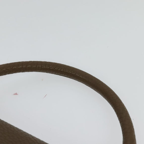 CELINE Trapeze Hand Bag Leather 2way Beige Gold blue Auth gh271