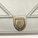 Christian Dior Diorama Chain Shoulder Bag Leather Silver Auth gh272-17
