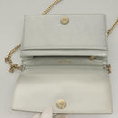 Christian Dior Diorama Chain Shoulder Bag Leather Silver Auth gh272-10
