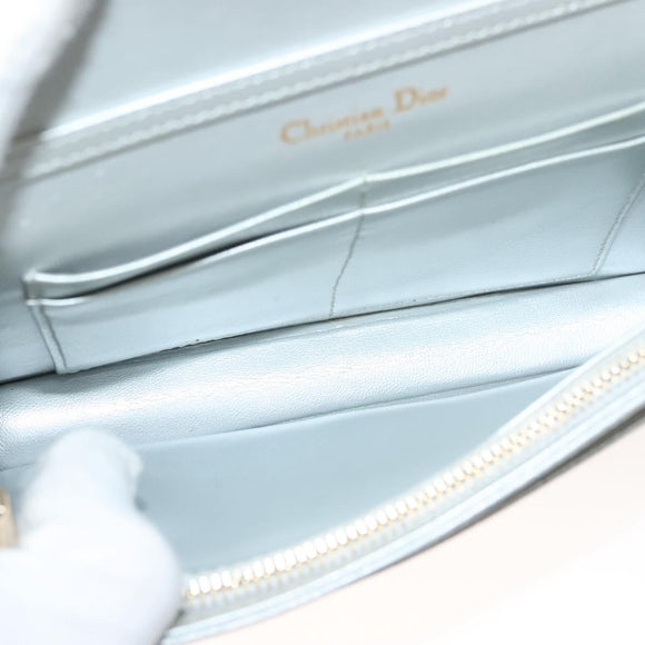 Christian Dior Diorama Chain Shoulder Bag Leather Silver Auth gh272