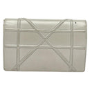 Christian Dior Diorama Chain Shoulder Bag Leather Silver Auth gh272-2
