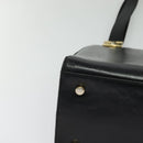 Salvatore Ferragamo Gancini Shoulder Bag Leather Black Gold Auth gh274-10