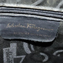 Salvatore Ferragamo Gancini Shoulder Bag Leather Black Gold Auth gh274-15