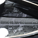 Salvatore Ferragamo Gancini Shoulder Bag Leather Black Gold Auth gh274-16