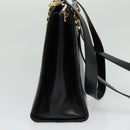 Salvatore Ferragamo Gancini Shoulder Bag Leather Black Gold Auth gh274-4
