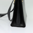 Salvatore Ferragamo Gancini Shoulder Bag Leather Black Gold Auth gh274-5