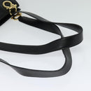 Salvatore Ferragamo Gancini Shoulder Bag Leather Black Gold Auth gh274-7