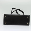 Salvatore Ferragamo Gancini Shoulder Bag Leather Black Gold Auth gh274-9