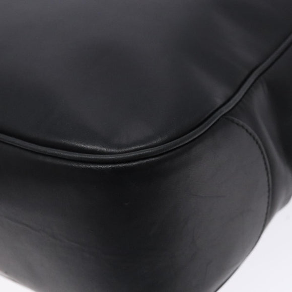 Salvatore Ferragamo Gancini Shoulder Bag Leather Black Silver Auth gh280