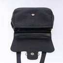 Salvatore Ferragamo Gancini Shoulder Bag Leather Black Silver Auth gh280-9