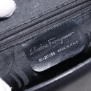 Salvatore Ferragamo Gancini Shoulder Bag Leather Black Silver Auth gh280-12