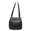 Salvatore Ferragamo Gancini Shoulder Bag Leather Black Silver Auth gh280-2