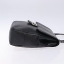 Salvatore Ferragamo Gancini Shoulder Bag Leather Black Silver Auth gh280-3