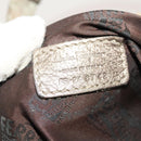 Salvatore Ferragamo Tote Bag Nylon 2way Beige Silver Auth gh287-21