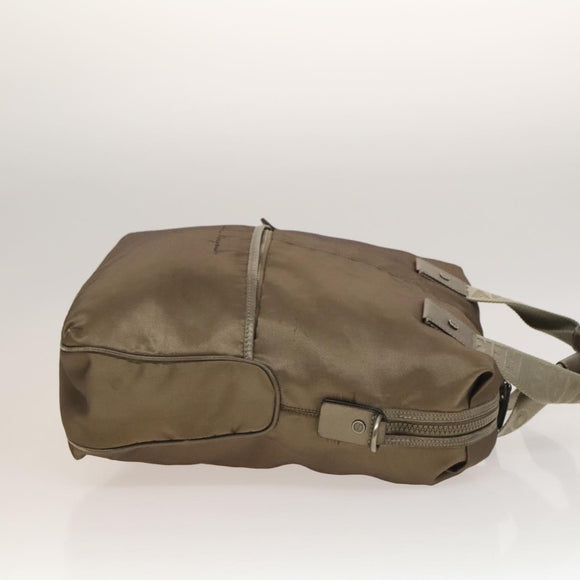 Salvatore Ferragamo Tote Bag Nylon 2way Beige Silver Auth gh287