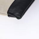 BALENCIAGA Clutch Bag Canvas Leather White black 373834 Auth gh296-16