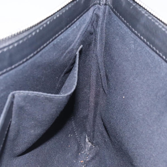 BALENCIAGA Clutch Bag Canvas Leather White black 373834 Auth gh296