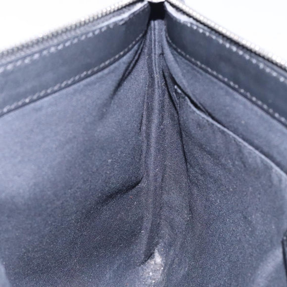 BALENCIAGA Clutch Bag Canvas Leather White black 373834 Auth gh296