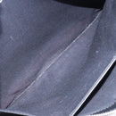 BALENCIAGA Clutch Bag Canvas Leather White black 373834 Auth gh296-11