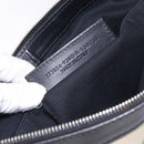 BALENCIAGA Clutch Bag Canvas Leather White black 373834 Auth gh296-12