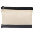 BALENCIAGA Clutch Bag Canvas Leather White black 373834 Auth gh296-2