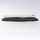 BALENCIAGA Clutch Bag Canvas Leather White black 373834 Auth gh296-6