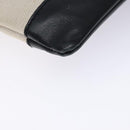 BALENCIAGA Clutch Bag Canvas Leather White black 373834 Auth gh296-14