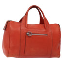 Salvatore Ferragamo Hand Bag Leather Orange Silver Auth gh313-1