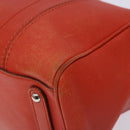 Salvatore Ferragamo Hand Bag Leather Orange Silver Auth gh313-14