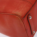 Salvatore Ferragamo Hand Bag Leather Orange Silver Auth gh313-9