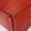 Salvatore Ferragamo Hand Bag Leather Orange Silver Auth gh313-15