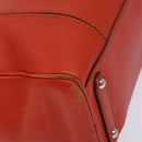 Salvatore Ferragamo Hand Bag Leather Orange Silver Auth gh313-16