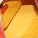 Salvatore Ferragamo Hand Bag Leather Orange Silver Auth gh313-11