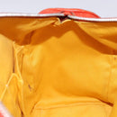 Salvatore Ferragamo Hand Bag Leather Orange Silver Auth gh313-19