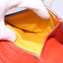 Salvatore Ferragamo Hand Bag Leather Orange Silver Auth gh313-22