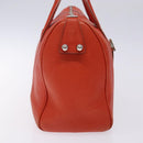 Salvatore Ferragamo Hand Bag Leather Orange Silver Auth gh313-3