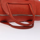 Salvatore Ferragamo Hand Bag Leather Orange Silver Auth gh313-7