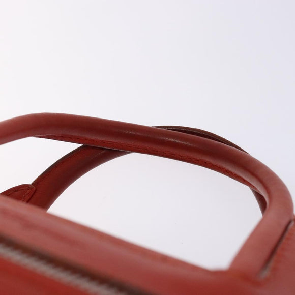 Salvatore Ferragamo Hand Bag Leather Orange Silver Auth gh313