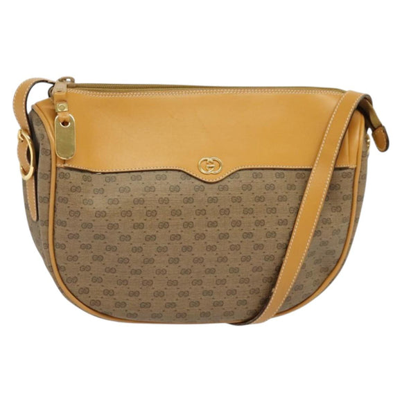 GUCCI Micro GG Supreme Shoulder Bag PVC Beige Gold 001 115 4001 Auth gh314