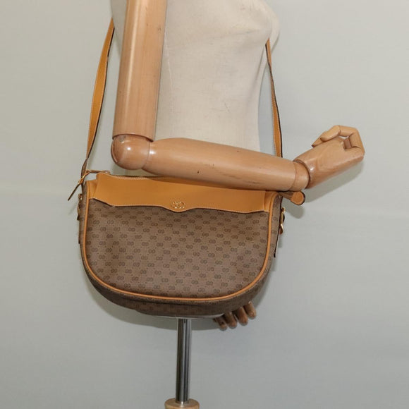 GUCCI Micro GG Supreme Shoulder Bag PVC Beige Gold 001 115 4001 Auth gh314